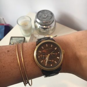 Tortoise and Gold Michael Kors Watch